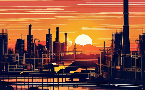 How is the industrial development plan for the new district formulated and implemented?