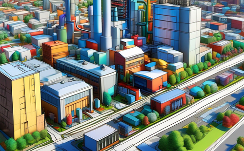 How is the industrial planning of a new district formulated?