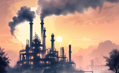 What is the chemical equation for industrial production of carbon dioxide?